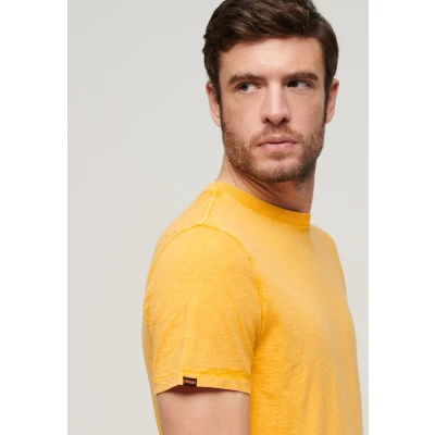 Afbeelding van Superdry Mannen Slub T shirt met Ronde Hals en Korte Mouwen Geel Grootte: L