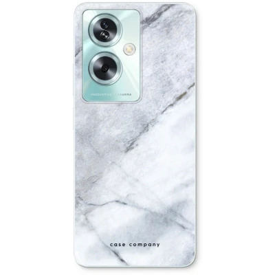 Afbeelding van Case Company® hoesje geschikt voor Oppo A79 Witte marmer Soft Cover Telefoonhoesje Bescherming aan alle Kanten en Schermrand