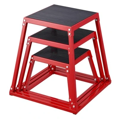 Afbeelding van VEVOR 3 delige plyometrische springboxen, 305/458/609 mm box rood, antislip fitnessoefening step up boxset voor thuisfitnesstraining, conditionerende krachttraining, springtraining draagbaar
