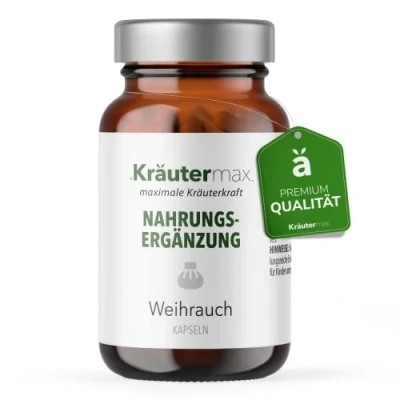 Afbeelding van NIEUW! Kräutermax wierook capsules Hoge dosering Boswellia Serrata met 400 mg extract Premium kwaliteit volgens de originele kruidenmax receptuur Vegan 1 x 60 stuks
