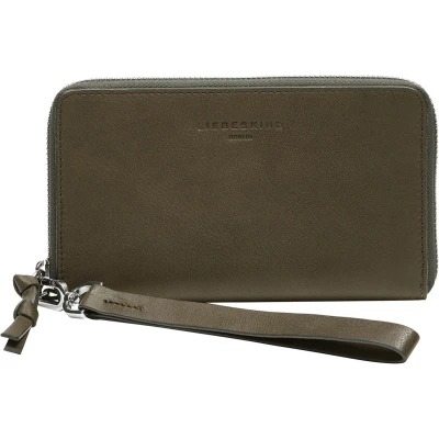 Afbeelding van LIEBESKIND BERLIN Leren Kaarthoes Tamora Vivian Zip Around Wallet Umber Green Groene
