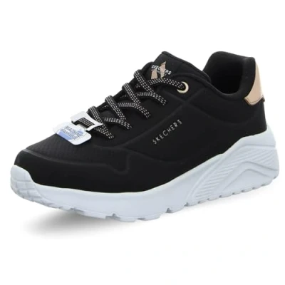 Afbeelding van Skechers Uno Lite meisjes sneakers zwart goud Maat 38 Extra comfort Memory Foam