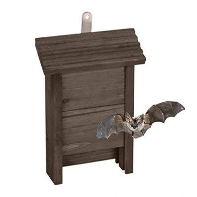 Afbeelding van Relaxdays vleermuiskast hout nestkast vleermuis vleermuishuis muur vleermuizenkast