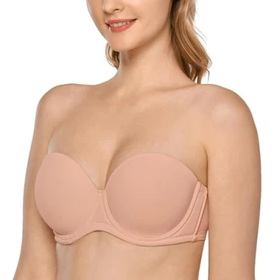 Afbeelding van Delimira Dames Onderdraad Contour Multiway Volledige Dekking Strapless BH Plus Size Blush Beige 85E