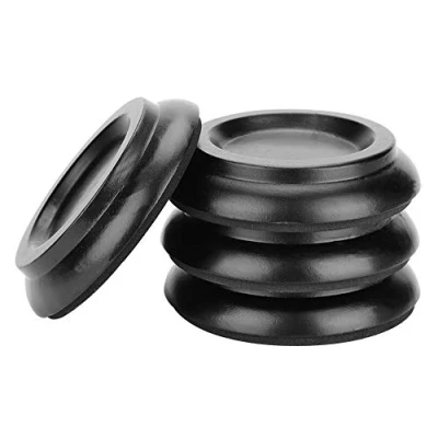 Afbeelding van Alomejor 4 stuks Piano Caster Cups Rechtopstaande Ronde Voet Pads Beukenhouten Onderzetters met EVA Antislip Schuim voor Vloerbeschermers (Zwart)