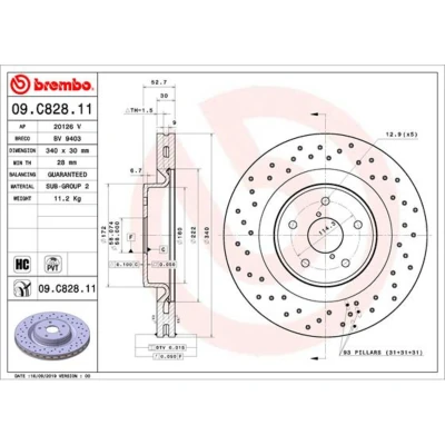 Afbeelding van Brembo Remschijven 09.C828.11