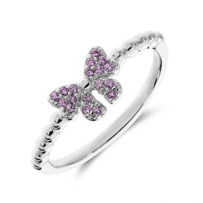 Afbeelding van Lucardi Kinder Zilveren Ring strik zirkonia 925 Zilver Zilverkleurig 15 / 47 mm