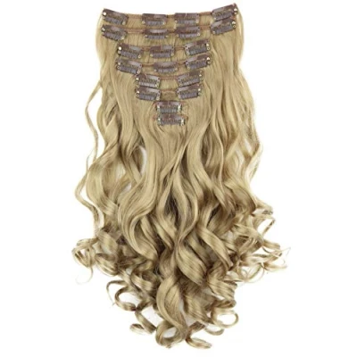 Afbeelding van CAISHA XXL 35cm 8 Delige Set CLIP IN EXTENSIONS Haarextensies Haarstukje Golvend Lichtblond CES210 1