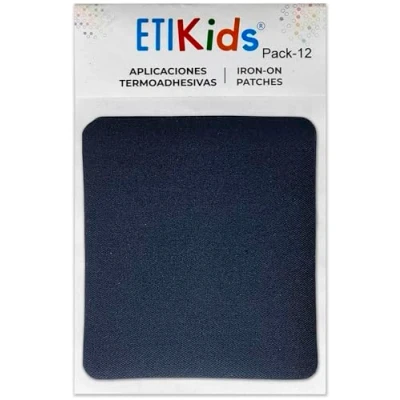 Afbeelding van 12 patches, marineblauw, om op te strijken, reparatiestof voor binnen en buiten, decoratieset, 8,7 x 10 cm