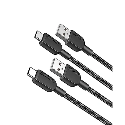 Afbeelding van Anker USB C kabel, [set van 2, 90 cm] 310 A naar oplaadkabel, type snellaadkabel voor Samsung Galaxy Note 10 9/S10+ S10, LG V30 (USB 2.0, zwart)
