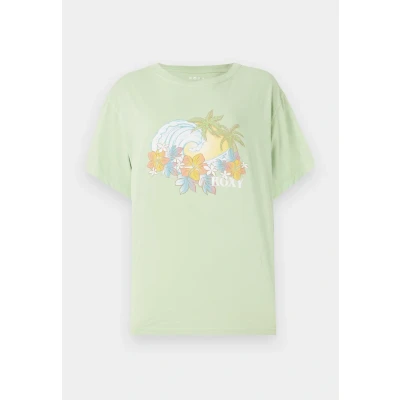 Afbeelding van Roxy Sunny Oversize Enzyme WASH Tshirt print, Dames, Maat: XS, Basil