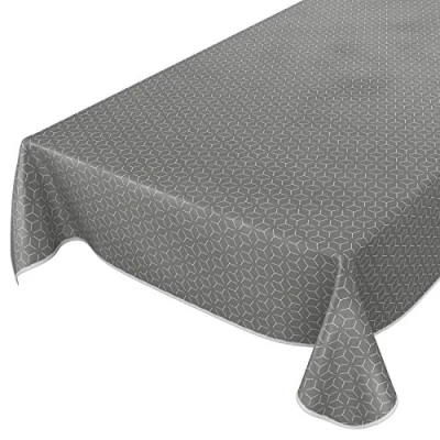 Afbeelding van ANRO Tafelzeil, afwasbaar tafellaken van wasdoek, elegant, Scandinavische stijl, grijs, 100 x 140 cm, met zoomrand