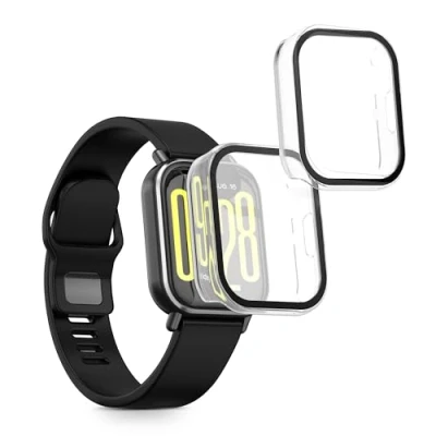 Afbeelding van kwmobile 2x cover geschikt voor Xiaomi Redmi Watch 5 Active Fitnesstracker van gehard glas en kunststof frame set transparant