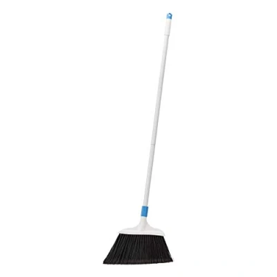 Afbeelding van Amazon Basics Heavy duty bezem, blauw en wit