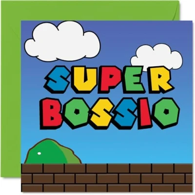 Afbeelding van Verjaardagskaarten voor baas Super Bossio Grappige gelukkige verjaardagskaart Boss Manager van werknemer, Happy Birthday Boss, 145 mm x wenskaarten