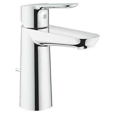 Afbeelding van GROHE BauEdge wastafelkraan M size Medium uitloop Met waste chroom
