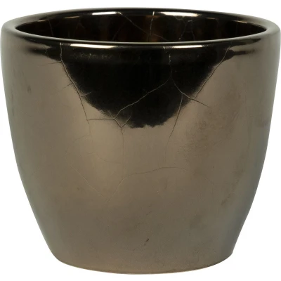 Afbeelding van Steege Bloempot goud Scandinavische look keramiek 13 x 11 cm