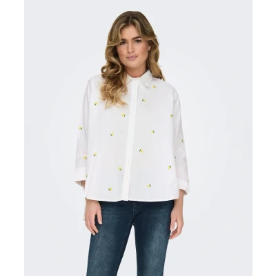 Afbeelding van ONLY Overhemdblouse, Dames, Maat: Small, Blanc