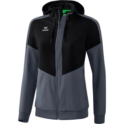 Afbeelding van Erima Squad tracktop jack met capuchon dames zwart/slate grey