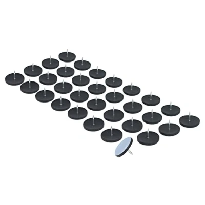 Afbeelding van GLEITGUT 32 x teflon ladder met spijker Ø 30 mm meubelglijders PTFE glijvlak stoelglijders
