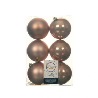 Afbeelding van Kerstbal kunststof d8 cm toffee 6st kerst Decoris
