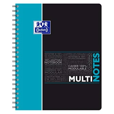 Afbeelding van OXFORD Studiants Notitieboek, spiraalbinding, A4+, 160 pagina&#039;s, grote ruiten, Seyès notitieboek met 3 tabbladen