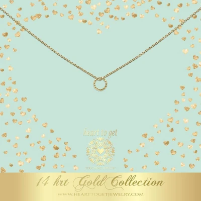 Afbeelding van Heart to get 14 krt goud ketting met nopjes karma ringetje
