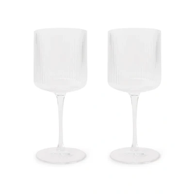 Afbeelding van Ferm LIVING Ripple witte wijnglas 26 cl set van 2 Transparant