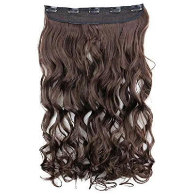 Afbeelding van CAISHA 55cm Clip In Extensies Haarextensies Haarstukje Golvend Brunette C70 1