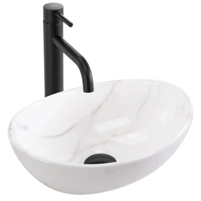 Afbeelding van Rea Sofia Mini Cloudy Opzetwastafel Grijs 34,5X26,5X12Cm