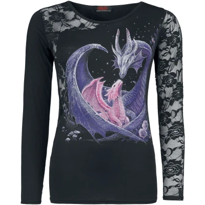 Afbeelding van Spiral Longsleeve top L MATERNAL INSTINCTS Zwart