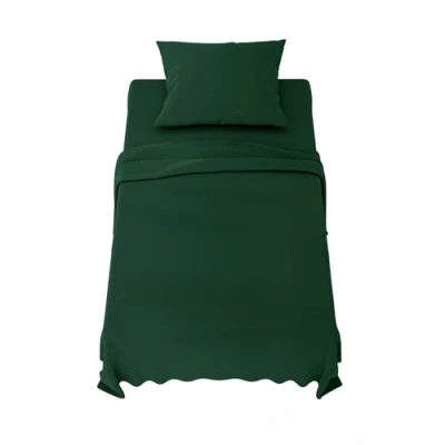 Afbeelding van Dreamzie beddengoedset 90x190 cm 3 delig microvezel hoeslaken eenpersoons onderlaken 70x260 1 kussensloop 50x80 Oeko Tex gecertificeerd groen