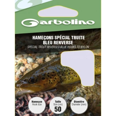 Afbeelding van Garbolino Onderlijn Speciaal Forel Blauw Renverses 50cm (10 pcs) Maat : Haak 12 0.18mm