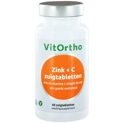Afbeelding van Vitortho Zink + C Zuigtabletten 60TB