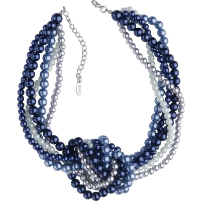 Afbeelding van Behave Ketting met parels in verschillende grootte en knoop