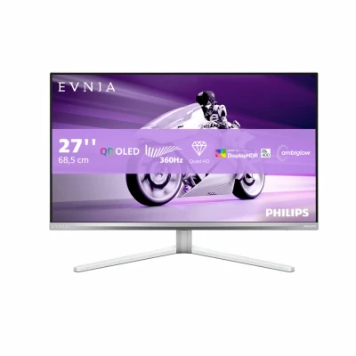 Afbeelding van Philips Evnia 8000 27M2N8500 OLED Monitor Gaming 67.3 cm (27&quot;) (26.5&quot; sichtbar) 2560 x 1440 QHD @ 360 Hz 1000 cd/m² 1500000:1 DisplayHDR 400 True Black 0.3 ms 2xHDMI, DisplayPort Lautsprecher weiß