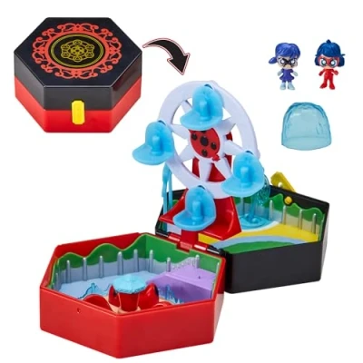 Afbeelding van Bandai Miraculous Ladybug Mini Universe Chibi Pretpark Minifiguren Marinette en Climatika inbegrepen Officiële licentie Doos met accessoires P50553