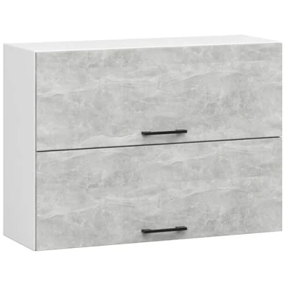 Afbeelding van Keukenkast modulaire OLIWIA W80 G2 H580 met 2 Deuren / Hangkast Bovenkast AKORD Furniture Factory Wit Beton Grijs 80 x 58 30 cm