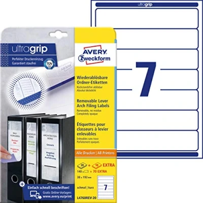 Afbeelding van AVERY Zweckform Folder rugetiketten, 38x192 mm, verwijderbaar