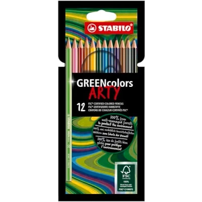 Afbeelding van Kleurpotloden STABILO 6019 GREENcolors Arty assorti etui à 12 stuks