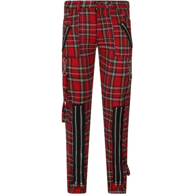 Afbeelding van Banned AVENGENCE CHECK Broek rechte pijpen S Rood