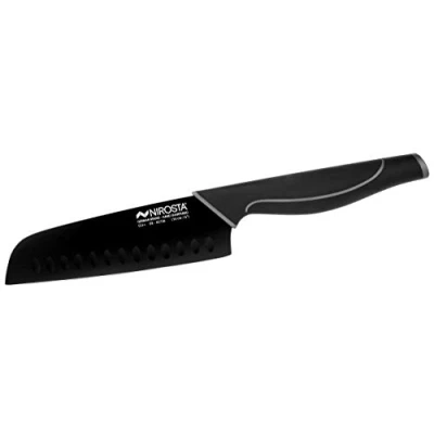 Afbeelding van Nirosta Santoku Wave mes, polypropyleen, handvat en roestvrij staal, zwart grijs, 16/30 cm, 1 stuk