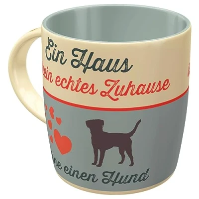Afbeelding van Nostalgic Art Retro koffiebeker Pfotenschild Ein Haus ist kein Echt Zuhause Grote gelicentieerde mok als vintage cadeau voor hondenfans, 330 ml, 1 stuk (1 stuks)