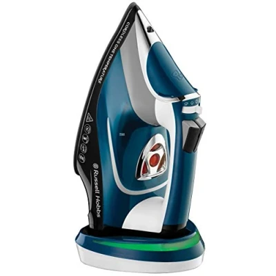 Afbeelding van Russell Hobbs Cordless One Temperature Stoomstrijkijzer Keramische zoolplaat 2600 W Zwart, Blauw, Wit
