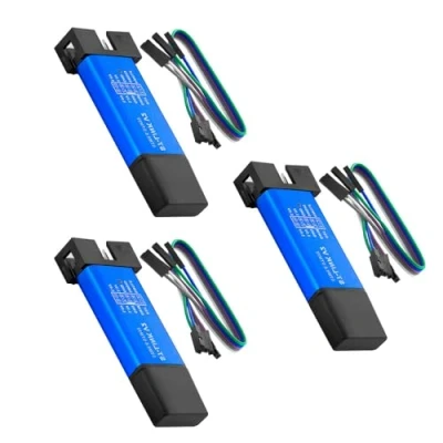 Afbeelding van 3 stuks ST Link V2 programmeerapparaat emulator downloader (willekeurige kleur) met draden, voor STM8 en STM32, aluminium behuizing compatibel Arduino, Mini Debugger programmeeremulator