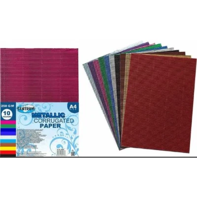 Afbeelding van 10 vel Metallic golfkarton A4