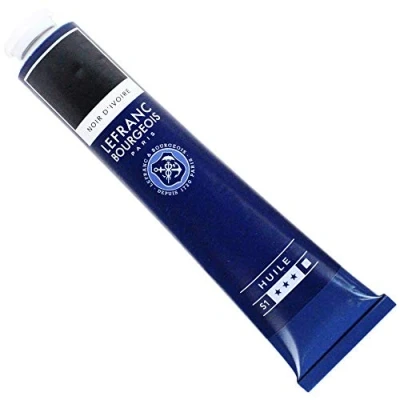 Afbeelding van Lefranc Bourgeois 810091 Fijne olieverf, gladde en sterk gepigmenteerde lichtecht, verouderingsbestendig 150ml Tube, Ivory Black