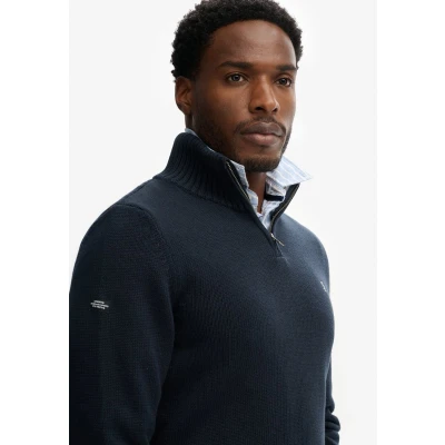 Afbeelding van Superdry Half Zip Trui Heavy Navy Schipperstrui