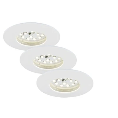 Afbeelding van Briloner Leuchten 7231 036 led inbouwlamp, dimbaar, spots, plafondspot, woonkamer, 230 V, 5,5 W, 470 lumen, geschikt voor badkamer, IP44, energiebesparend, set van 3, rond, wit
