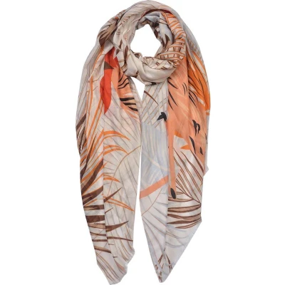 Afbeelding van Juleeze Sjaal Dames Print 85x180 cm Oranje Synthetisch Shawl